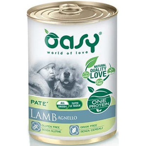 OASY ONE Conserva monoprot. pentru caini, Ad. Medium/Large, Pate cu Miel 400g