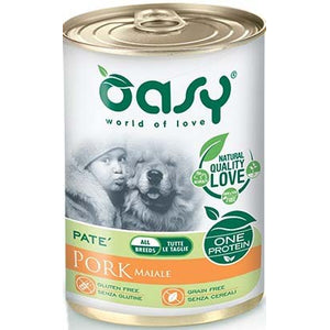 OASY ONE Conserva monoprot. pentru caini, Ad. Medium/Large, Pate cu Porc 400g