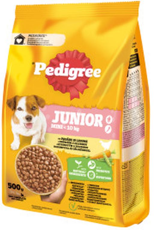 PEDIGREE Hrana uscata pentru catei JUNIOR Talie Mica, cu Pasare/Legume