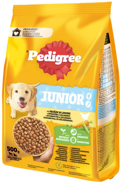 PEDIGREE Hrana uscata pentru catei JUNIOR Talie Medie/Mare, cu Pasare/Legume