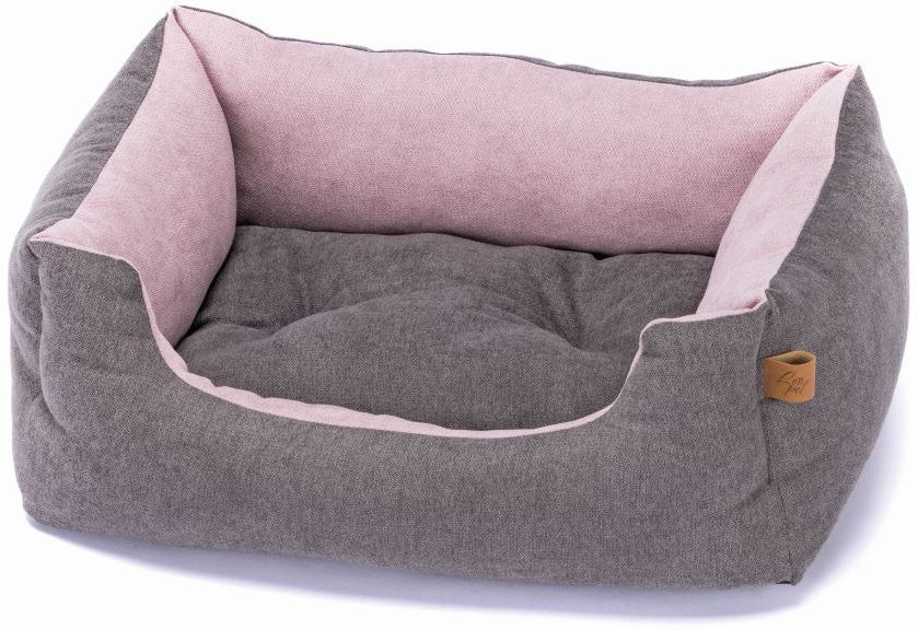 LEO PET Pat pentru caini Rodi Light Pink, cu perna detasabila, 85x110 cm