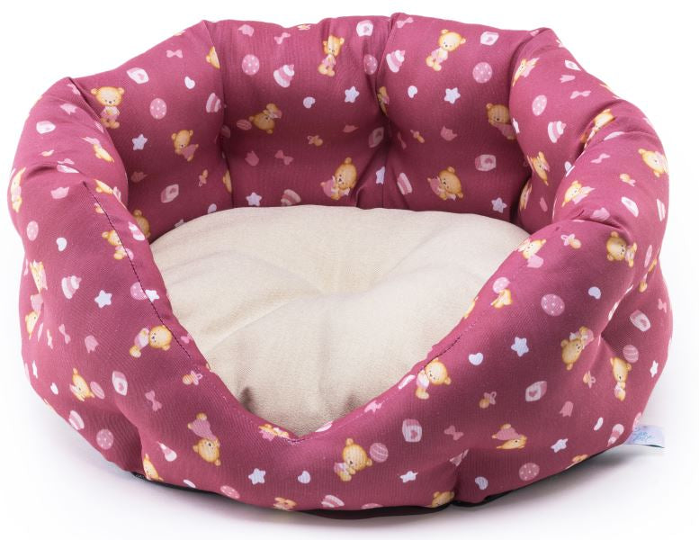 LEO PET Pat pentru catei Zea Orsetti, cu perna detasabila, 50x45x21 cm