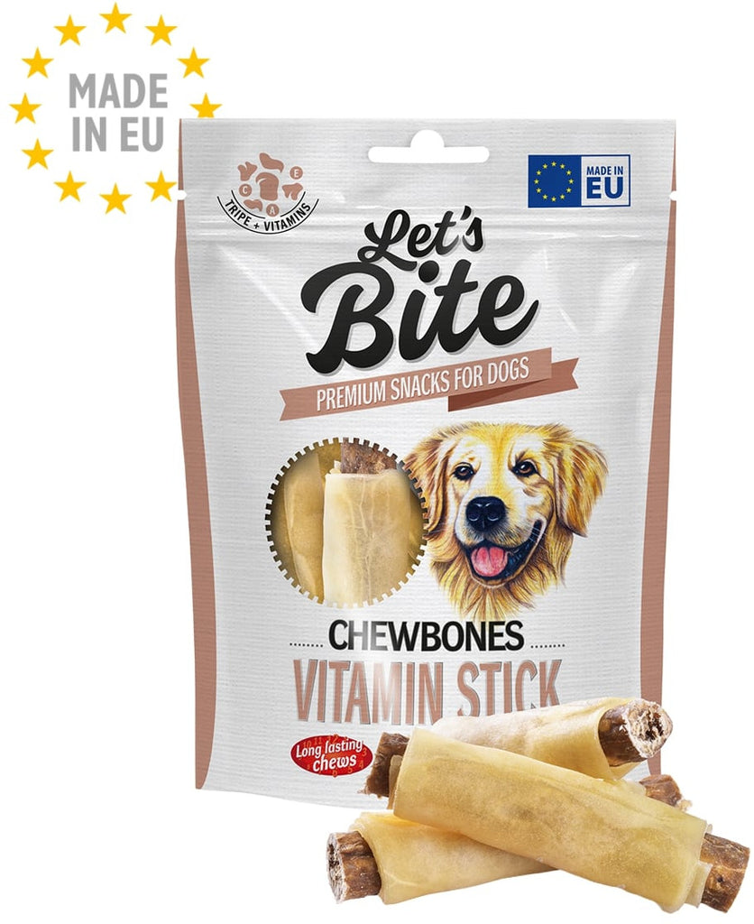 Lets Bite Chewbones - recompense pentru câini, sticks cu Vitamine 150g - Maxi-Pet.ro