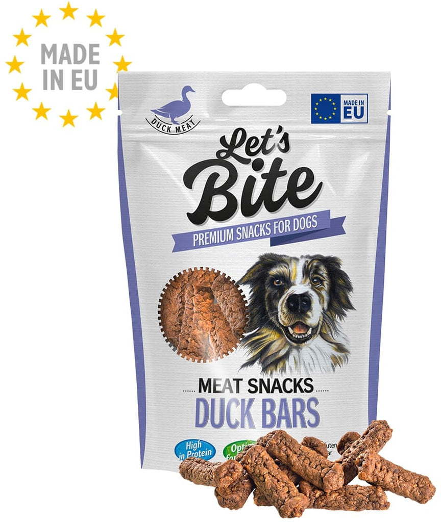Let's Bite Meat Snacks - recompense pentru caini, batoane cu Raţa 80g
