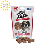 Let's Bite Meat Snacks - recompense pentru câini, bucăţi cu Vită şi Pasăre 80g