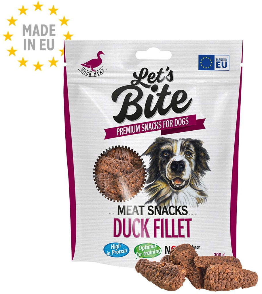 Let's Bite Meat Snacks - recompense pentru câini, file cu Raţă - Maxi-Pet.ro