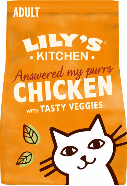LILY'S KITCHEN Answered my purrs, hrana uscata pentru pisici, cu Pui si legume