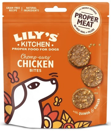 LILY'S KITCHEN Bites Recompensa pentru caini Chomp-away, cu Pui 70g
