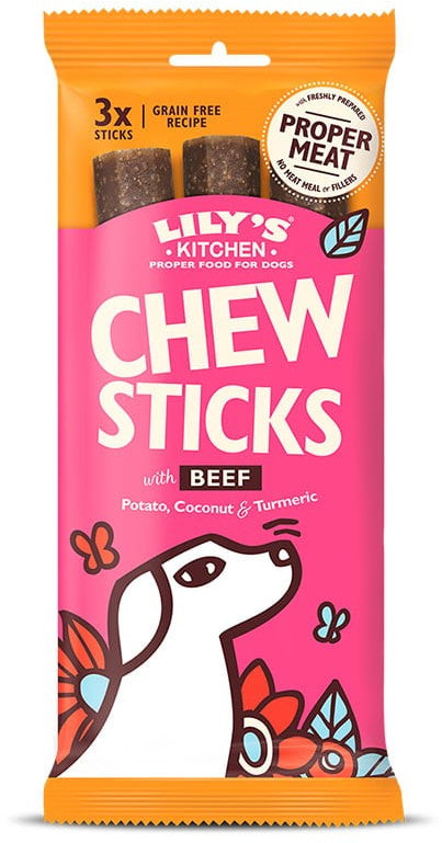 LILY'S KITCHEN Chew Sticks Recompensa pentru caini Vita 120g