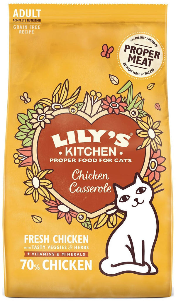 LILY'S KITCHEN Chicken Casserole Hrana uscata pentru pisici, cu Pui 800g