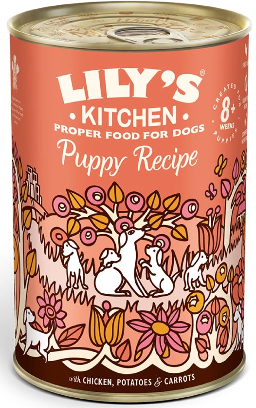 LILY'S KITCHEN Conserva pentru PUPPY, cu Pui, Cartofi şi Morcovi 400g