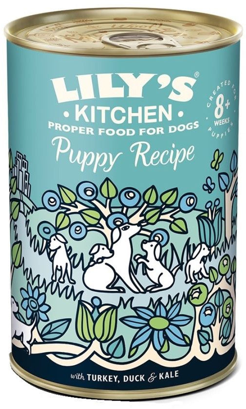 LILY'S KITCHEN Conserva pentru PUPPY, curcan, rata si kale 400g