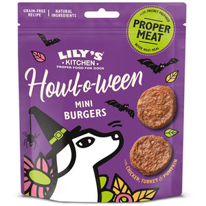 LILY'S KITCHEN Mini Burgers Recompensa pentru caini, editie Halloween 70g