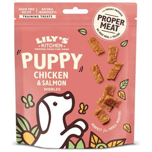 LILY'S KITCHEN Nibbles Recompensa pentru caini PUPPY, cu Pui si Somon 70g