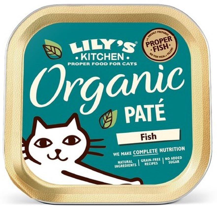 LILY'S KITCHEN Organic Pate pentru pisici, cu Peşte, fara cereale 85g