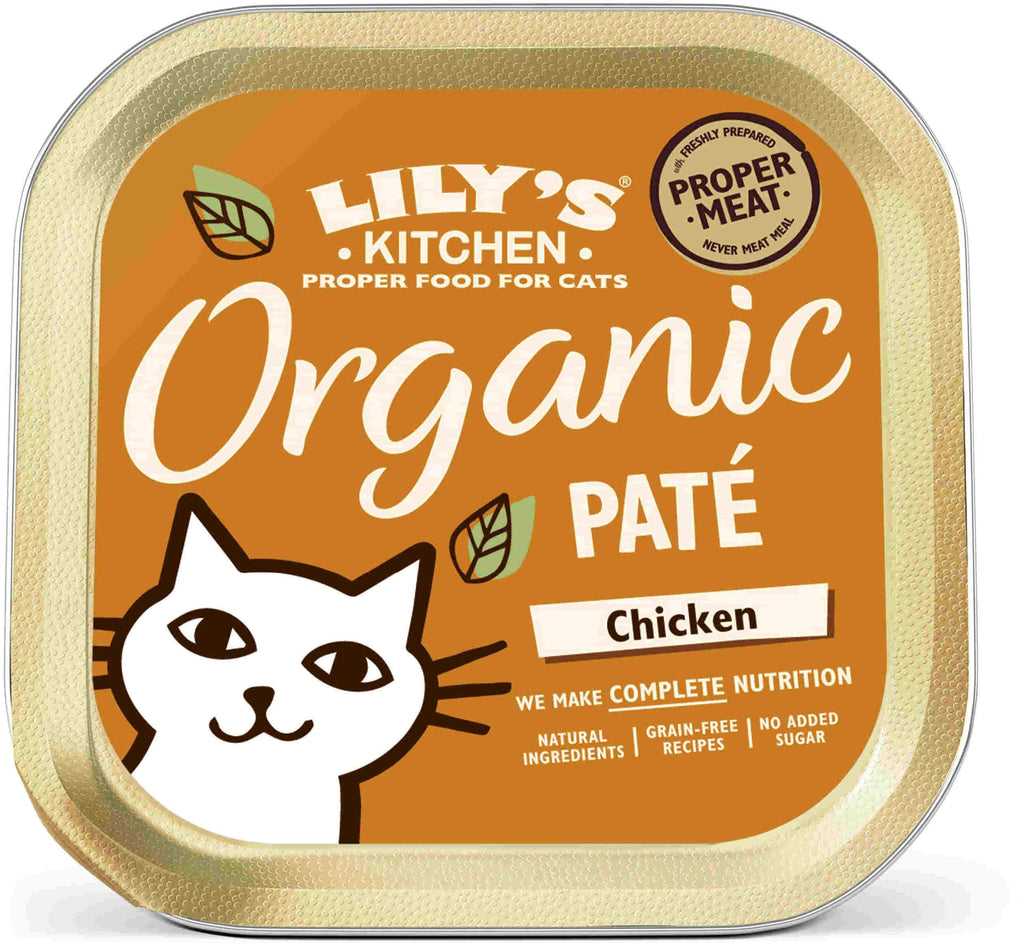 LILY'S KITCHEN Organic Pate pentru pisici, cu Pui, fara cereale 85g
