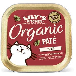 LILY'S KITCHEN Organic Pate pentru pisici, cu Vita, fara cereale 85g
