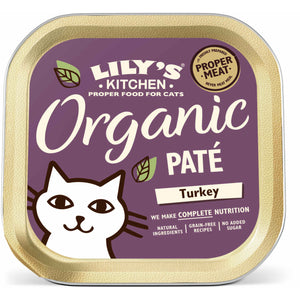 LILY'S KITCHEN Organic Pate pentru pisici, Curcan, fara cereale 85g