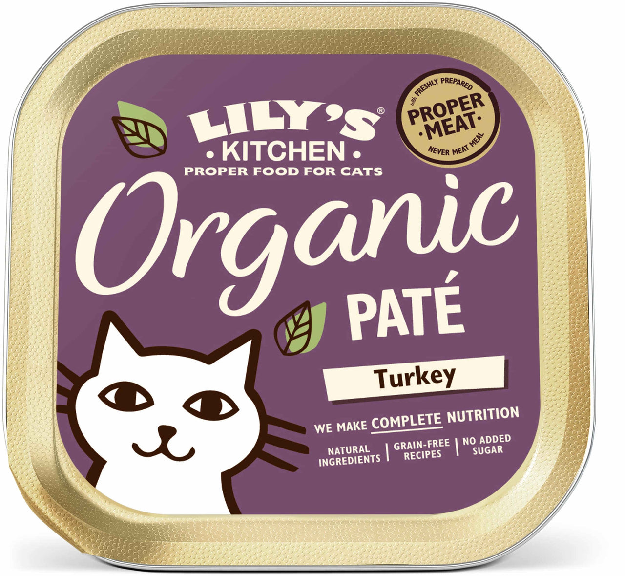 LILY'S KITCHEN Organic Pate pentru pisici, Curcan, fara cereale 85g