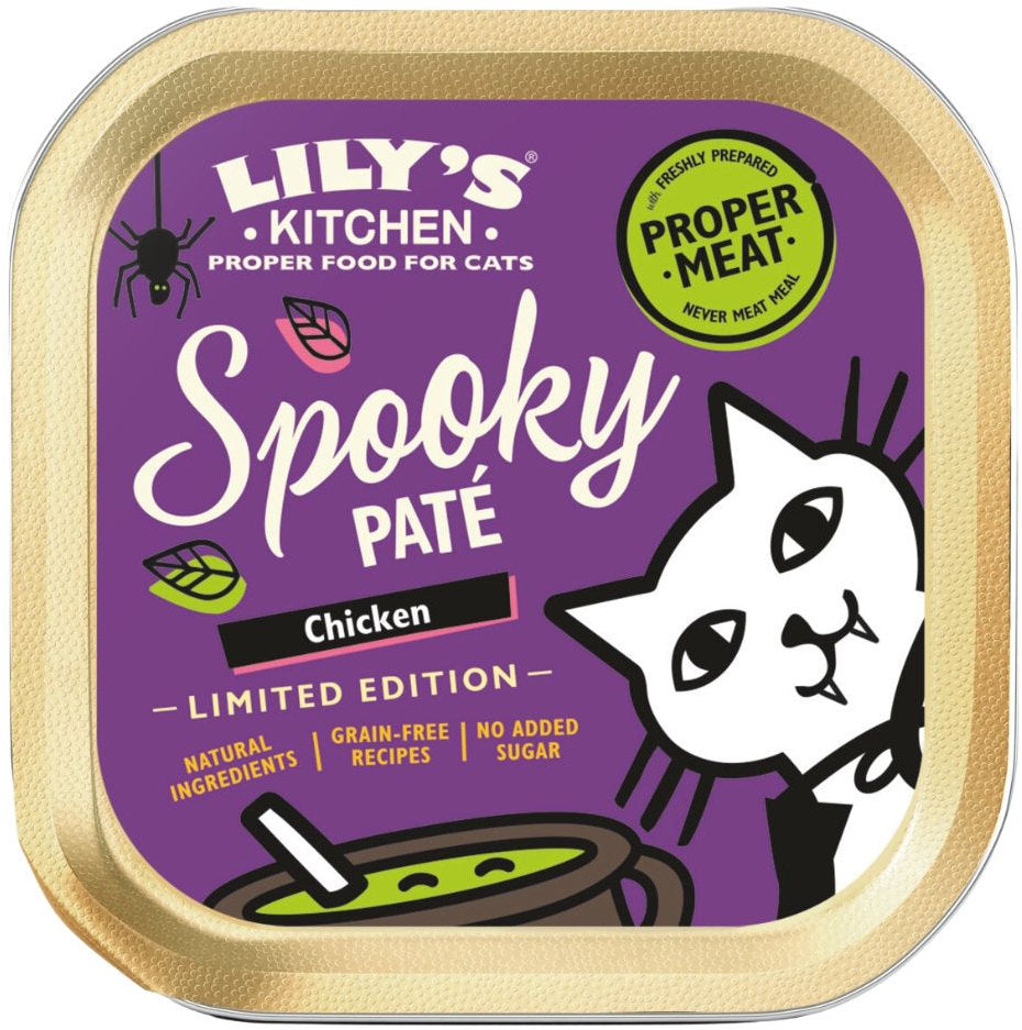 LILY'S KITCHEN Smooth Pate pentru pisici, cu Pui, editie speciala Halloween 85g