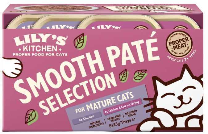 LILY'S KITCHEN Smooth Pate pentru pisici SENIOR 8 bucaţi x 85g