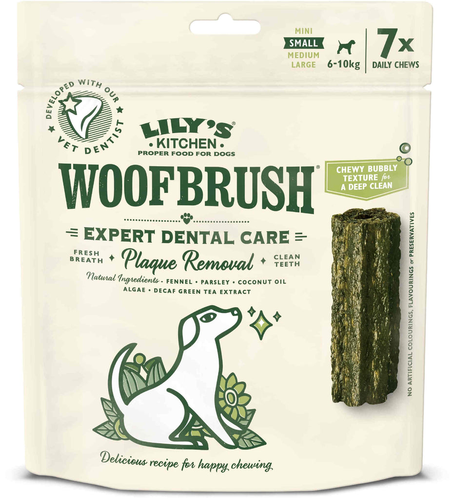 LILY'S KITCHEN Woofbrush Dental Small Recompensa pentru caini, 7 bucaţi x 22g