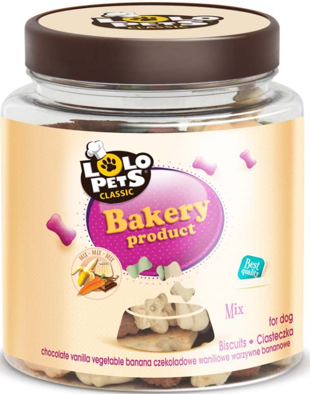 LOLO PETS CLASSIC Biscuiti pentru caini Animals, borcan plastic cu capac 210g