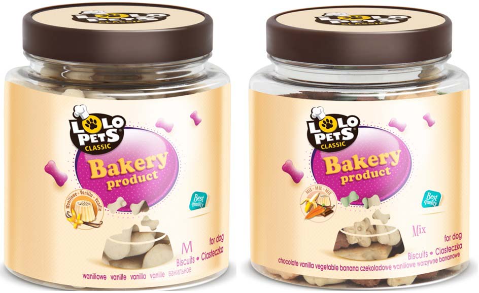 LOLO PETS CLASSIC Biscuiti pentru caini Bones Medium, borcan plastic 210g