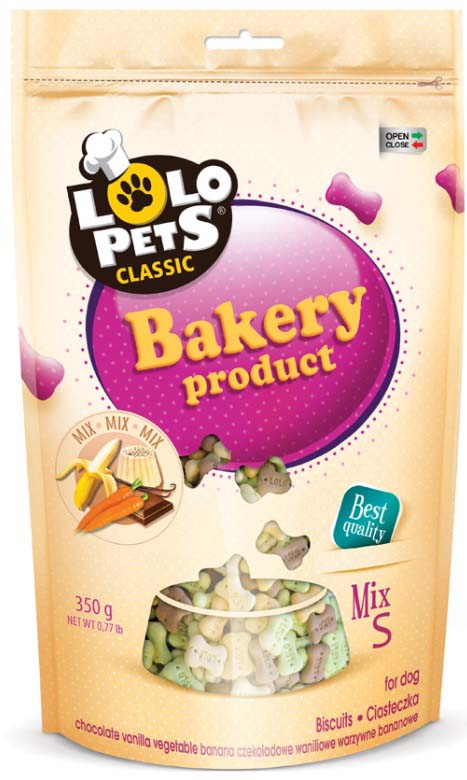 LOLO PETS CLASSIC Biscuiti pentru caini Bones Mix Small, punga 350g