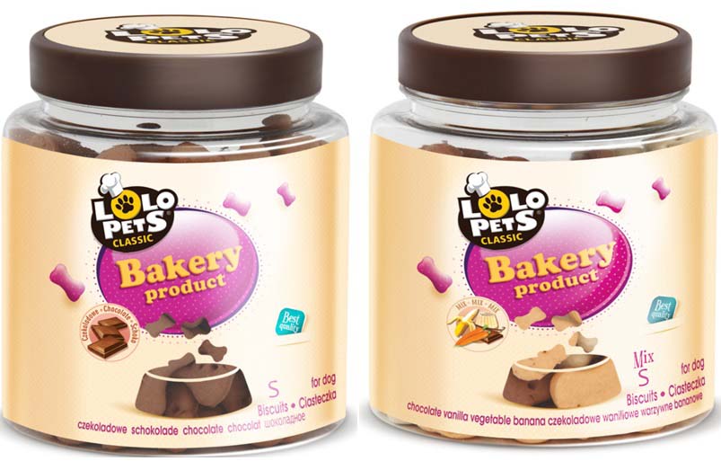 LOLO PETS CLASSIC Biscuiti pentru caini Bones S, borcan plastic 210g