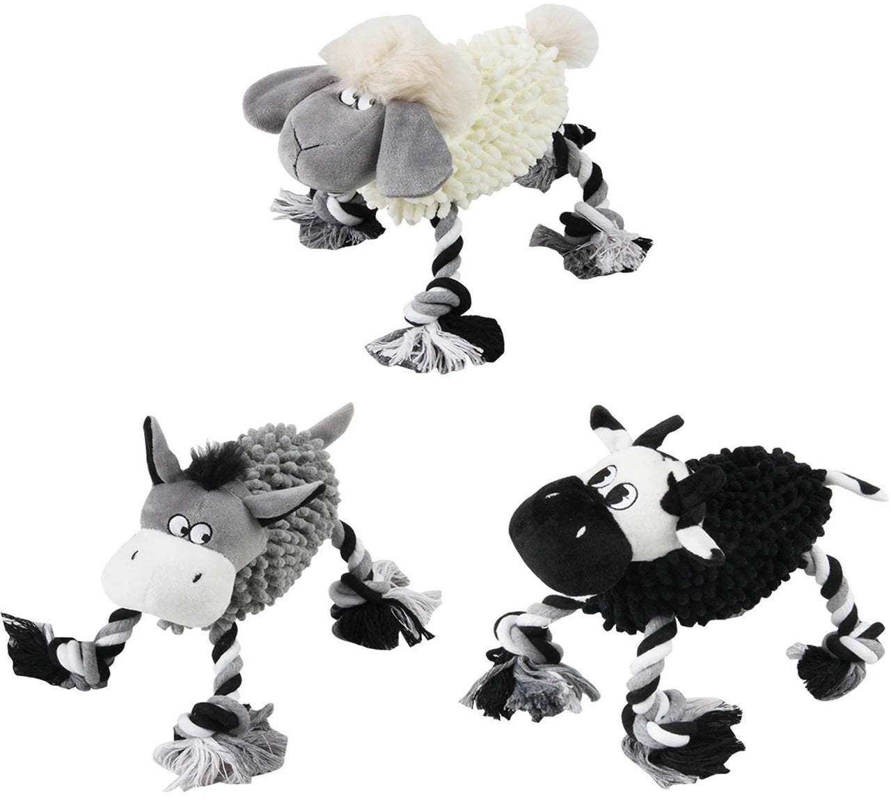 PAWISE Jucarie pentru caini Vaca/Oaie/Magarus, diverse modele, 29x23x22cm