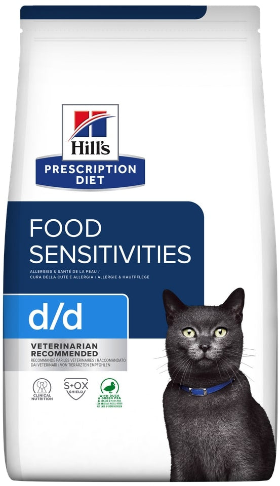 HILL's PD FELINE D/D Hrană uscată pentru prevenirea alergiilor Raţă/Mazăre 1,5kg - Maxi-Pet.ro