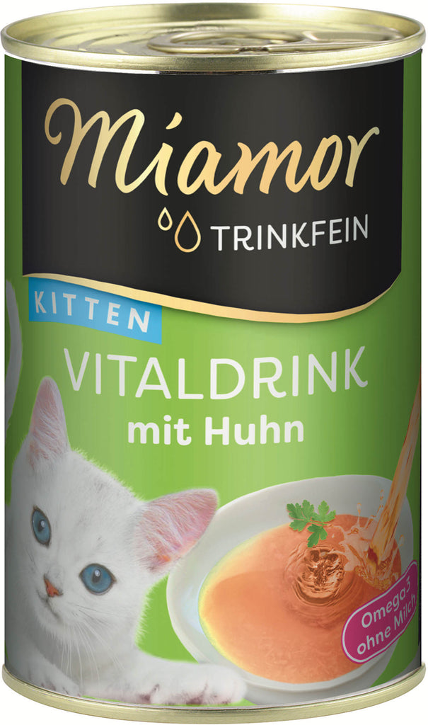 MIAMOR Vitality Drink Conservă KITTEN, supă cu Pui 135ml - Maxi-Pet.ro