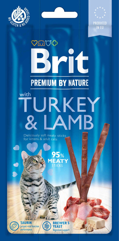 BRIT Premium by Nature Sticks, recompense pentru pisici, Curcan/Miel 3buc, 15g - Maxi-Pet.ro