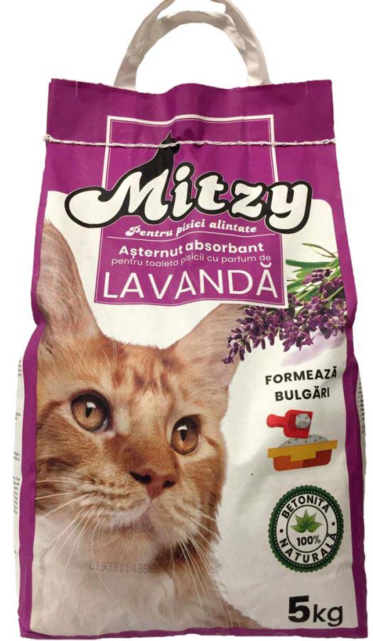 MITZY Nisip pentru pisici, cu aromă de lavandă 5,5 L, 5kg - Maxi-Pet.ro