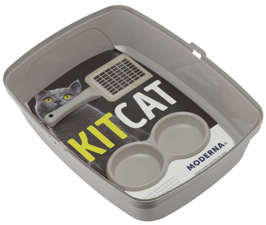 MODERNA Set litieră, lopăţică şi bol Starter Kit pentru pisicuţe 50x38x10,8cm - Maxi-Pet.ro