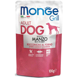 MONGE Grill Plic hrana umeda pentru caini, cu Vita 100g