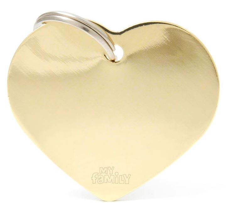 MY FAMILY Basic Medalion pentru gravat, din alama, Inimioara L 3,76x3,1cm