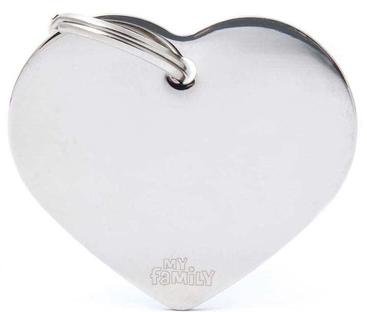 MY FAMILY Basic Medalion pentru gravat, din alama cromata, Inimioara L3,76x3,1cm