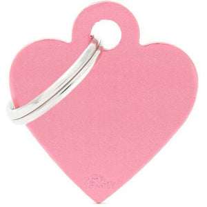 MY FAMILY Basic Medalion pentru gravat, din aluminiu, Inimioara S 2,5x2,8cm, Roz