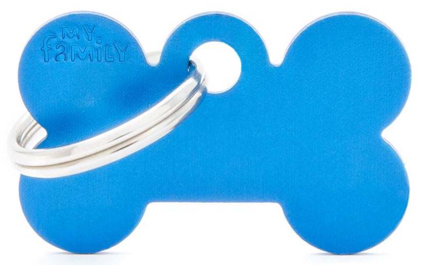MY FAMILY Basic Medalion pentru gravat, din aluminiu, Os L 3,8x2,5cm, Albastru
