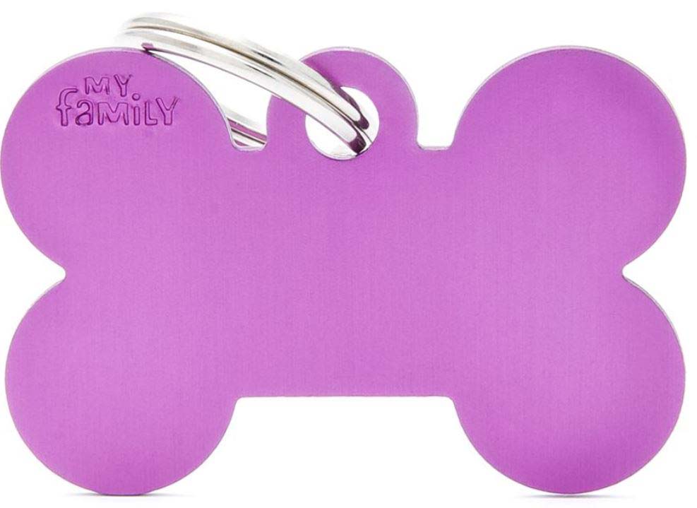 MY FAMILY Basic Medalion pentru gravat, din aluminiu, Os L 3,8x2,5cm, Violet