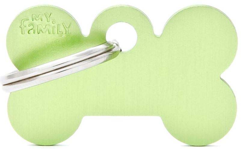 MY FAMILY Basic Medalion pentru gravat, din aluminiu, Os S 3x1,9cm, Verde