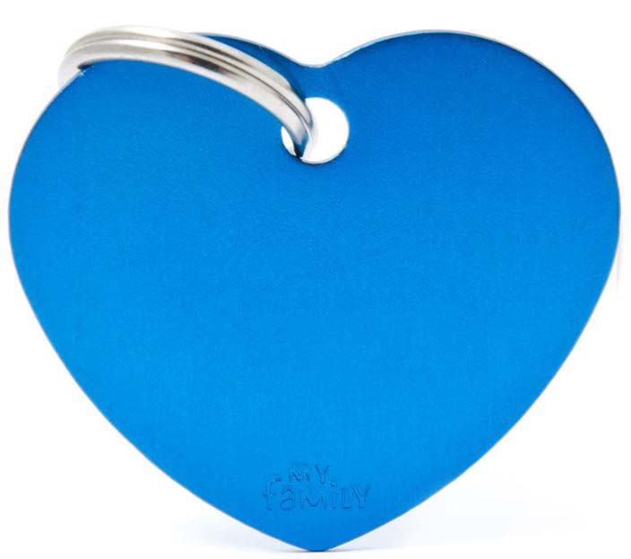 MY FAMILY Basic Medalion pt. gravat, aluminiu, Inimioara L 3,76x3,1cm, Albastru