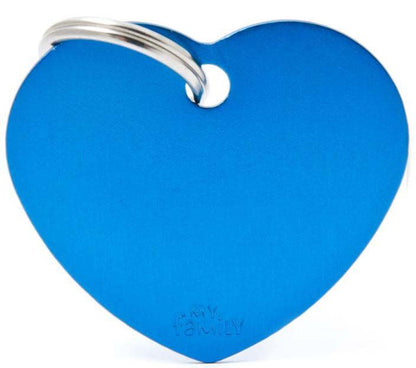 MY FAMILY Basic Medalion pt. gravat, aluminiu, Inimioara L 3,76x3,1cm, Albastru