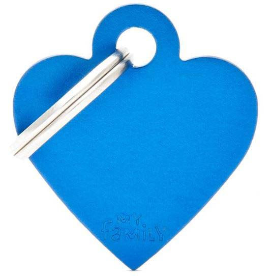MY FAMILY Basic Medalion pt. gravat, aluminiu, Inimioara S 2,5x2,8cm, Albastru