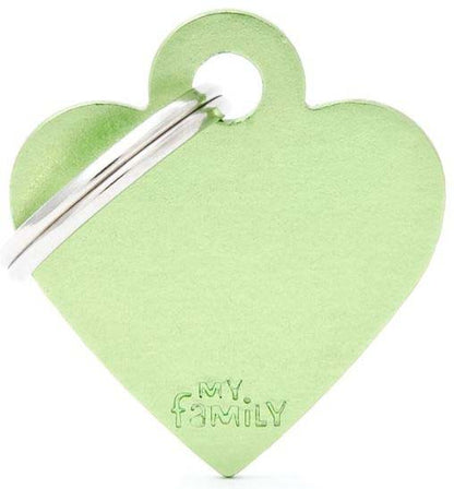 MY FAMILY Basic Medalion pt. gravat, din aluminiu, Inimioara S 2,5x2,8cm, Verde