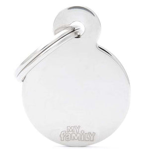 MY FAMILY Basic Medalion rotund pentru gravat, din alama cromata 