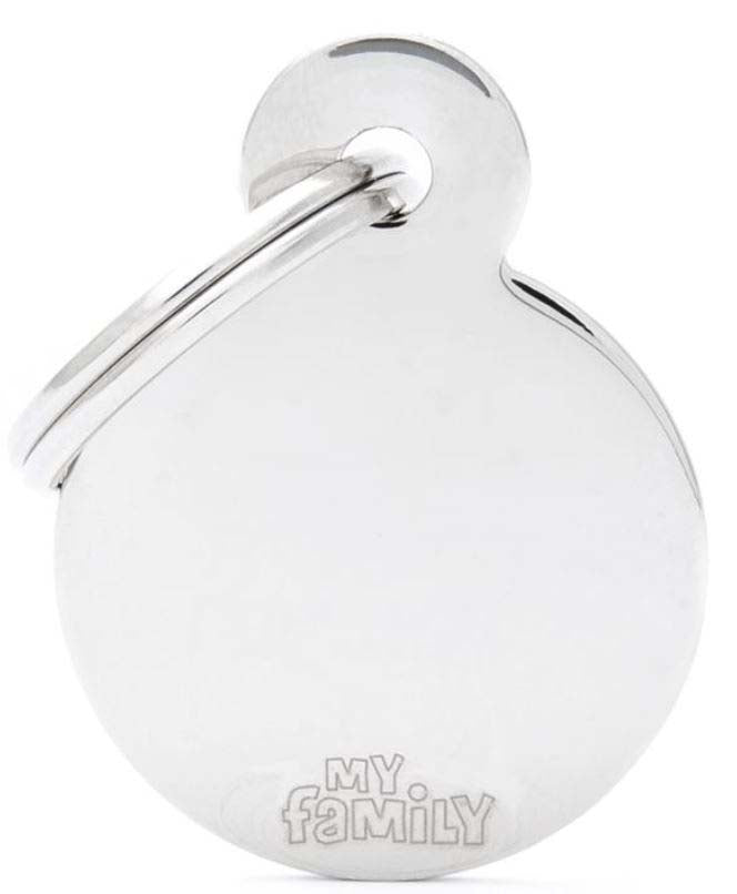 MY FAMILY Basic Medalion rotund pentru gravat, din alama cromata 