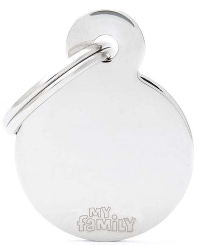 MY FAMILY Basic Medalion rotund pentru gravat, din alama cromata L 3,17x3,93cm
